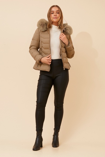 HUA FAUX FUR PUFFER JACKET