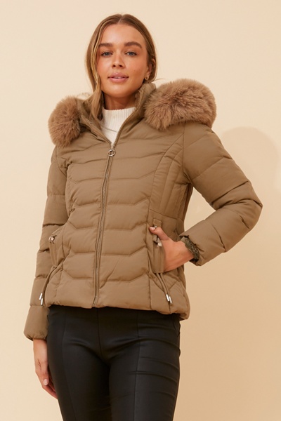 HUA FAUX FUR PUFFER JACKET