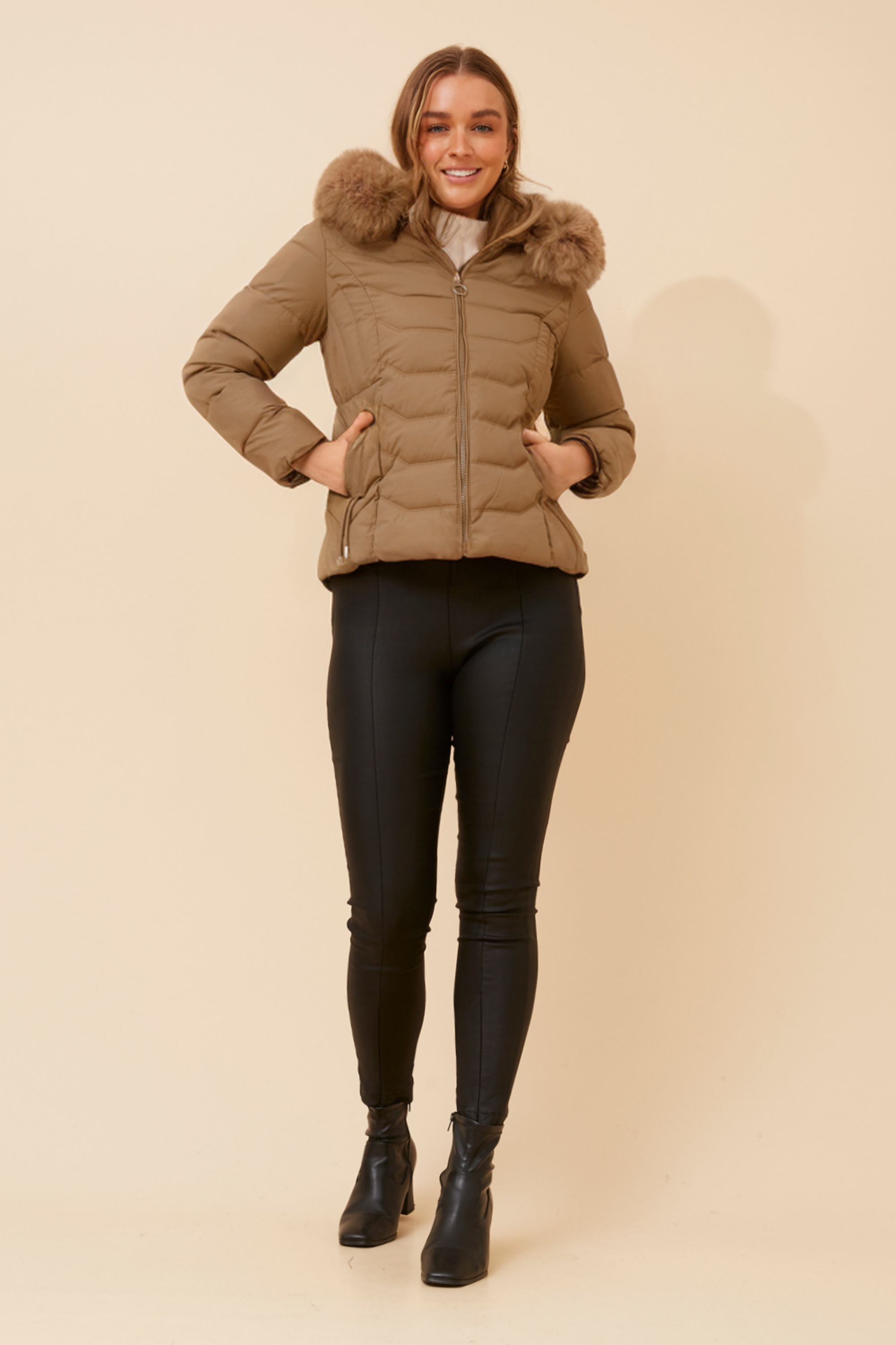 HUA FAUX FUR PUFFER JACKET