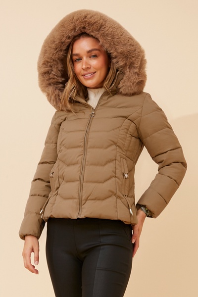 HUA FAUX FUR PUFFER JACKET