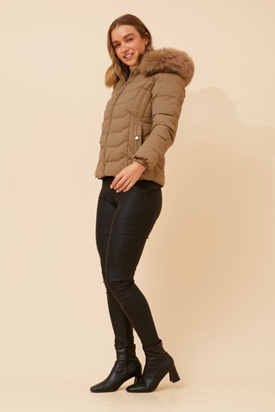 HUA FAUX FUR PUFFER JACKET
