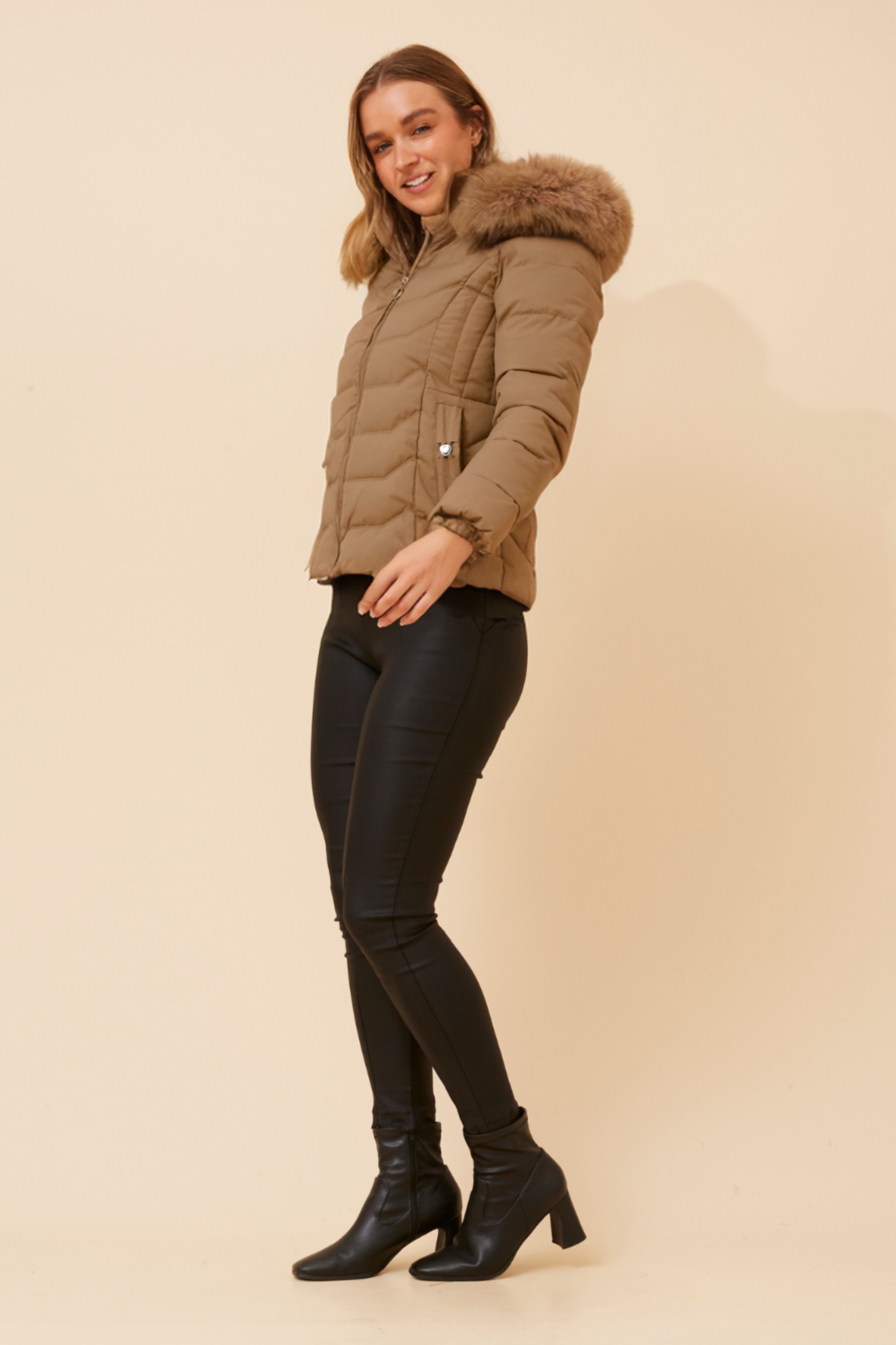 HUA FAUX FUR PUFFER JACKET