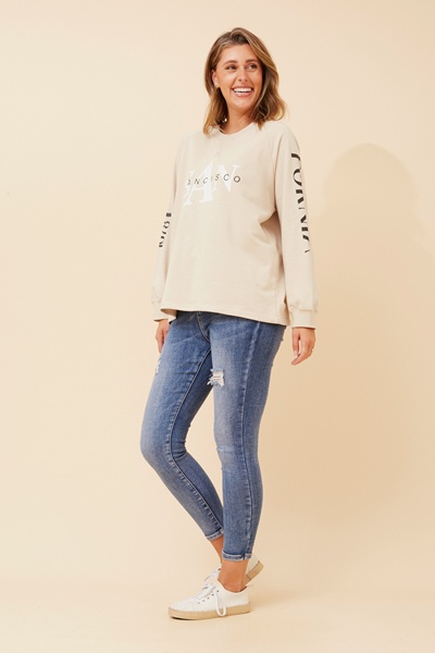 HUETTE GRPHIC PRINT JUMPER