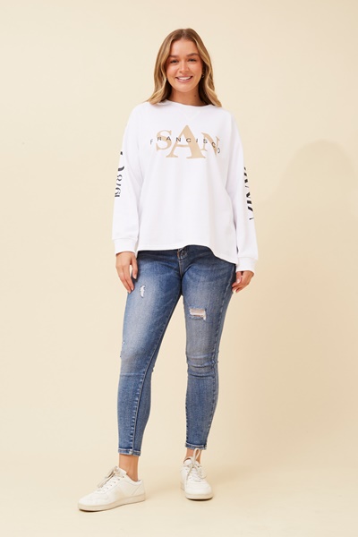 HUETTE GRPHIC PRINT JUMPER