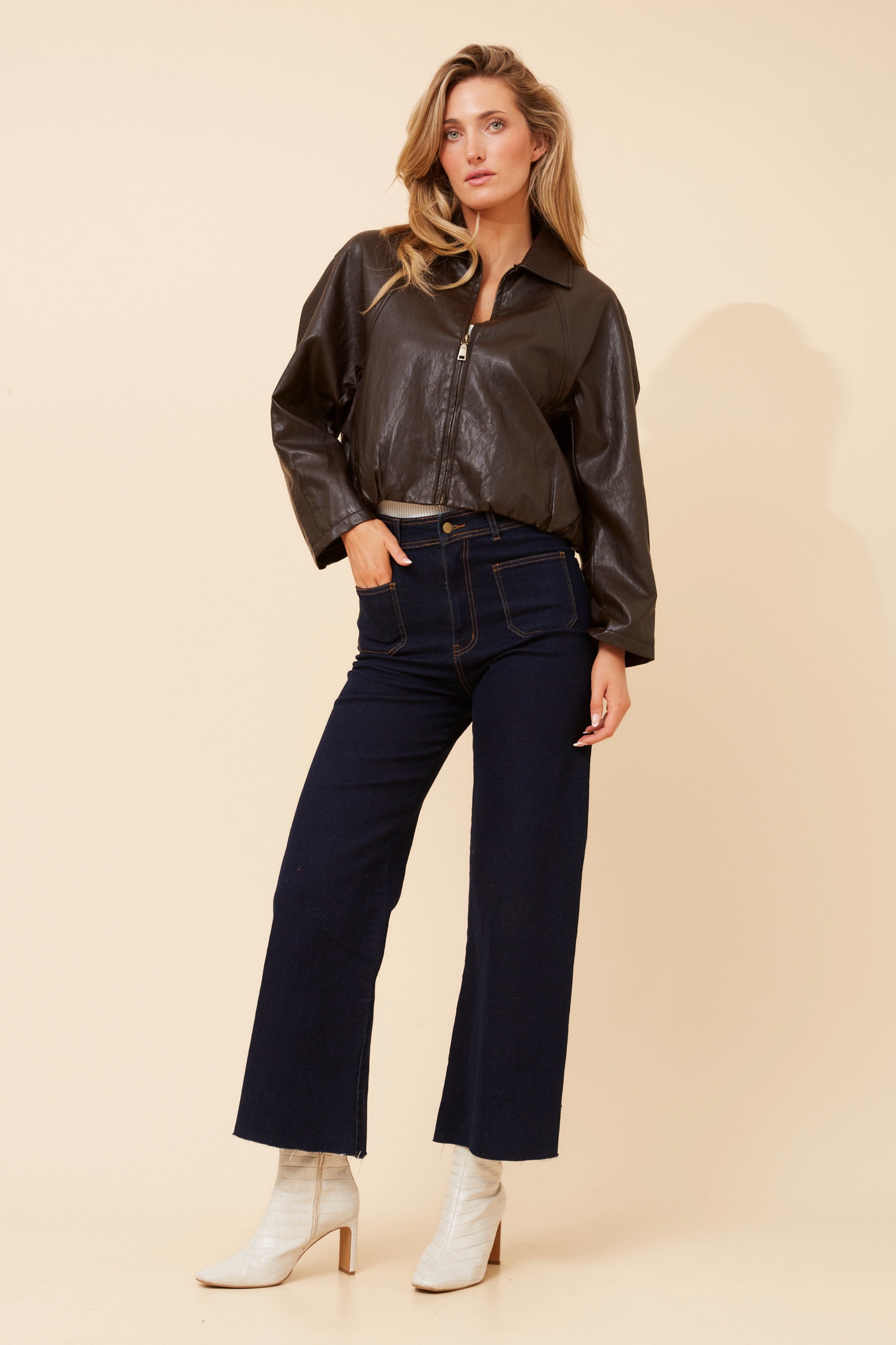 HUGHIE VEGAN LEATHER JACKET