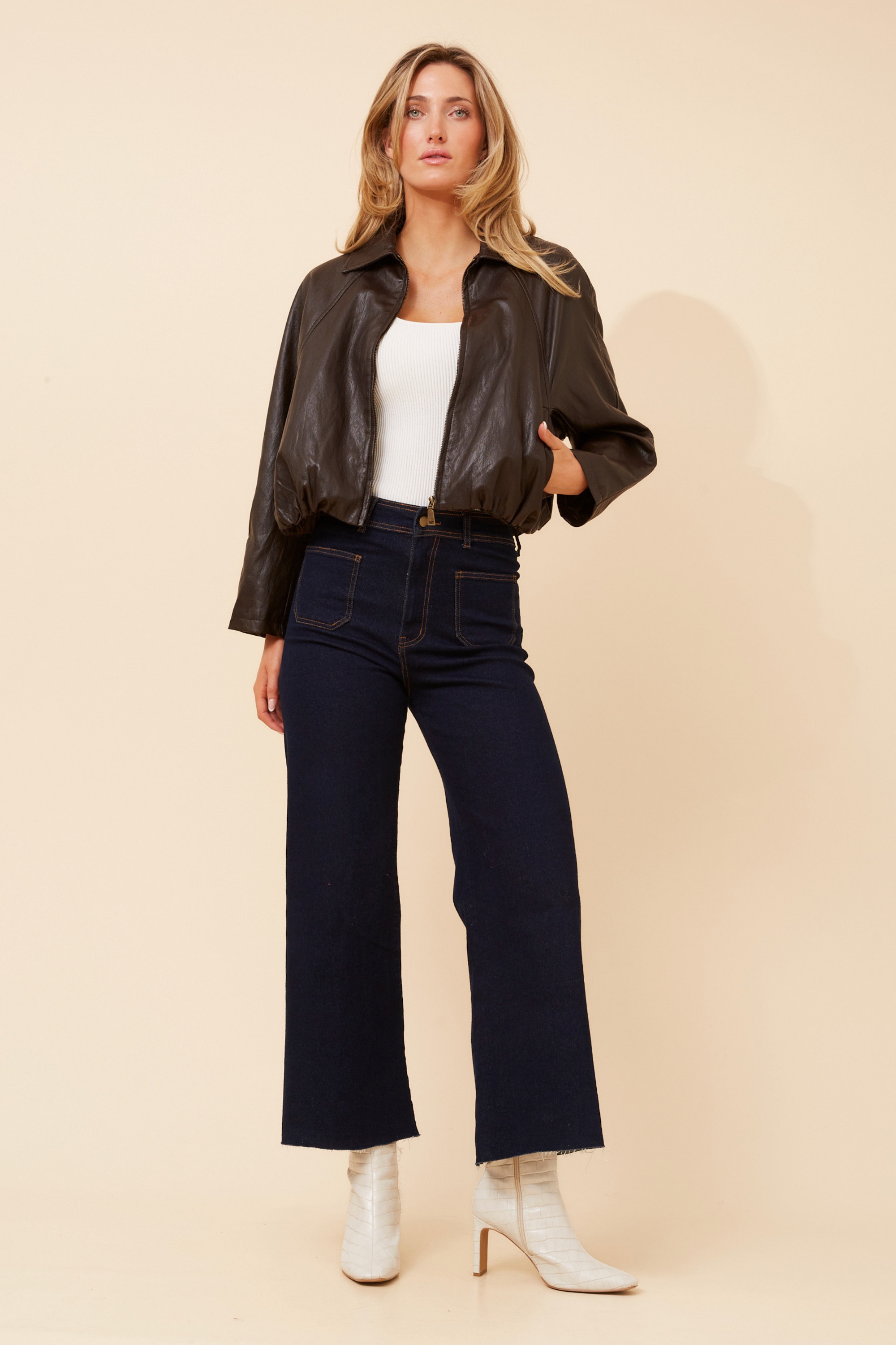 HUGHIE VEGAN LEATHER JACKET