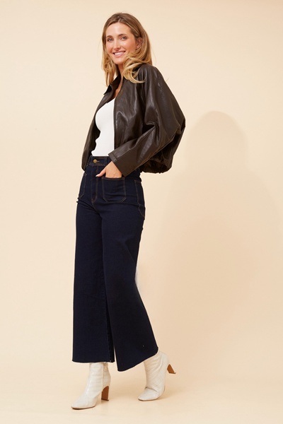 HUGHIE VEGAN LEATHER JACKET