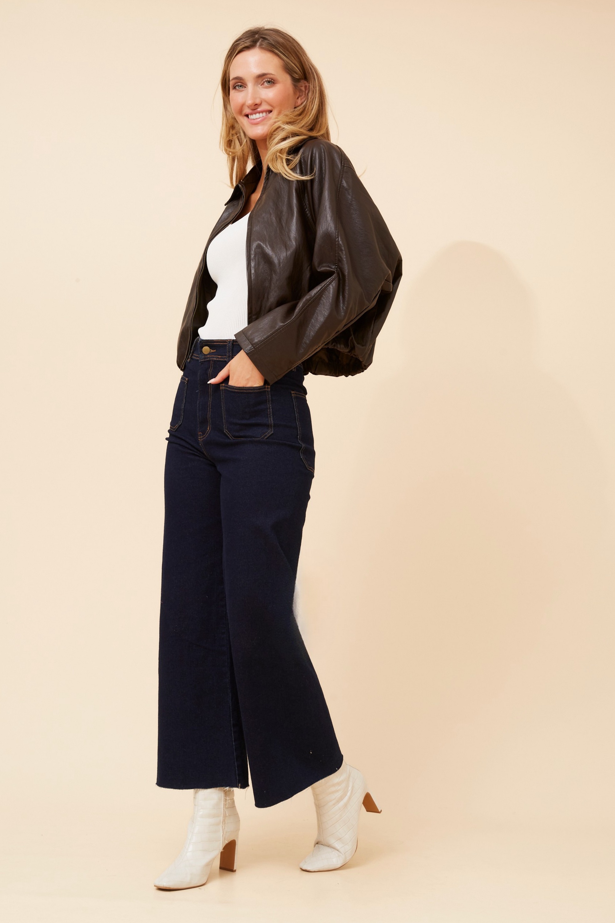HUGHIE VEGAN LEATHER JACKET