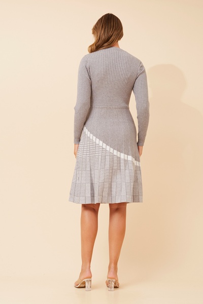HURST PLEATED KNIT DRESS