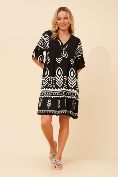 IDALIA ABSTRACT PRINT SHORT DRESS
