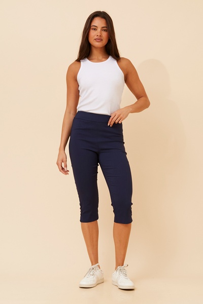 IDALINA SOLID CAPRI PANTS