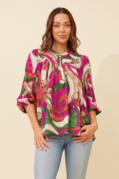 IMELDA ABSTRACT PRINT TOP