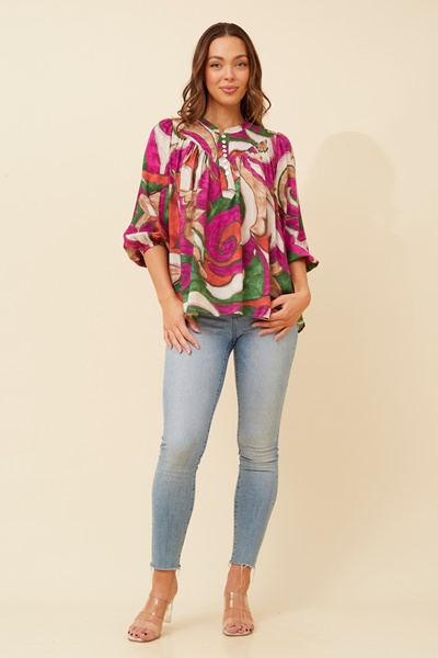 IMELDA ABSTRACT PRINT TOP