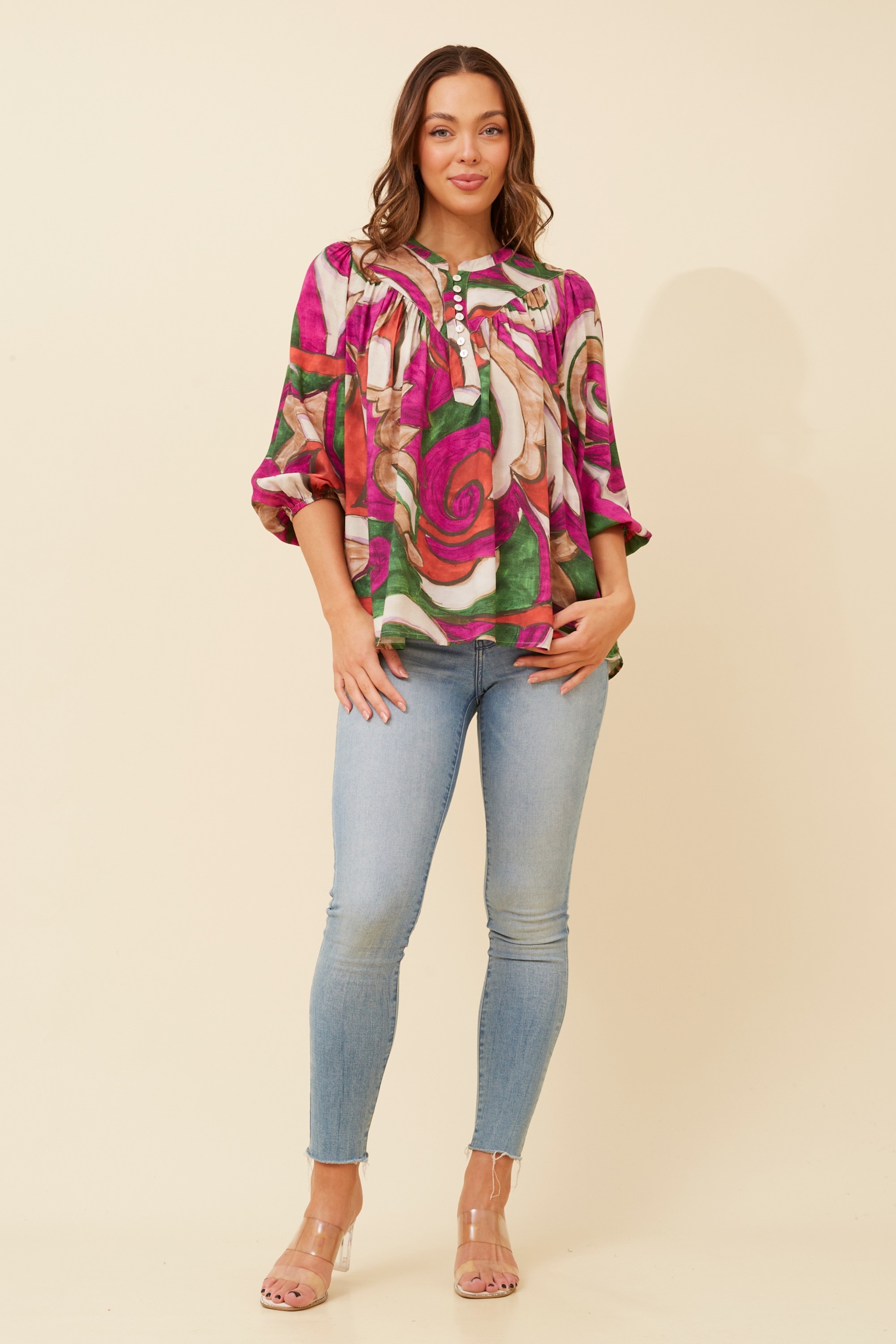 IMELDA ABSTRACT PRINT TOP