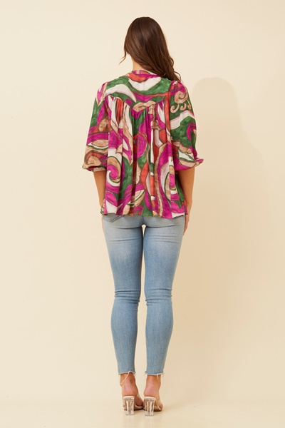 IMELDA ABSTRACT PRINT TOP