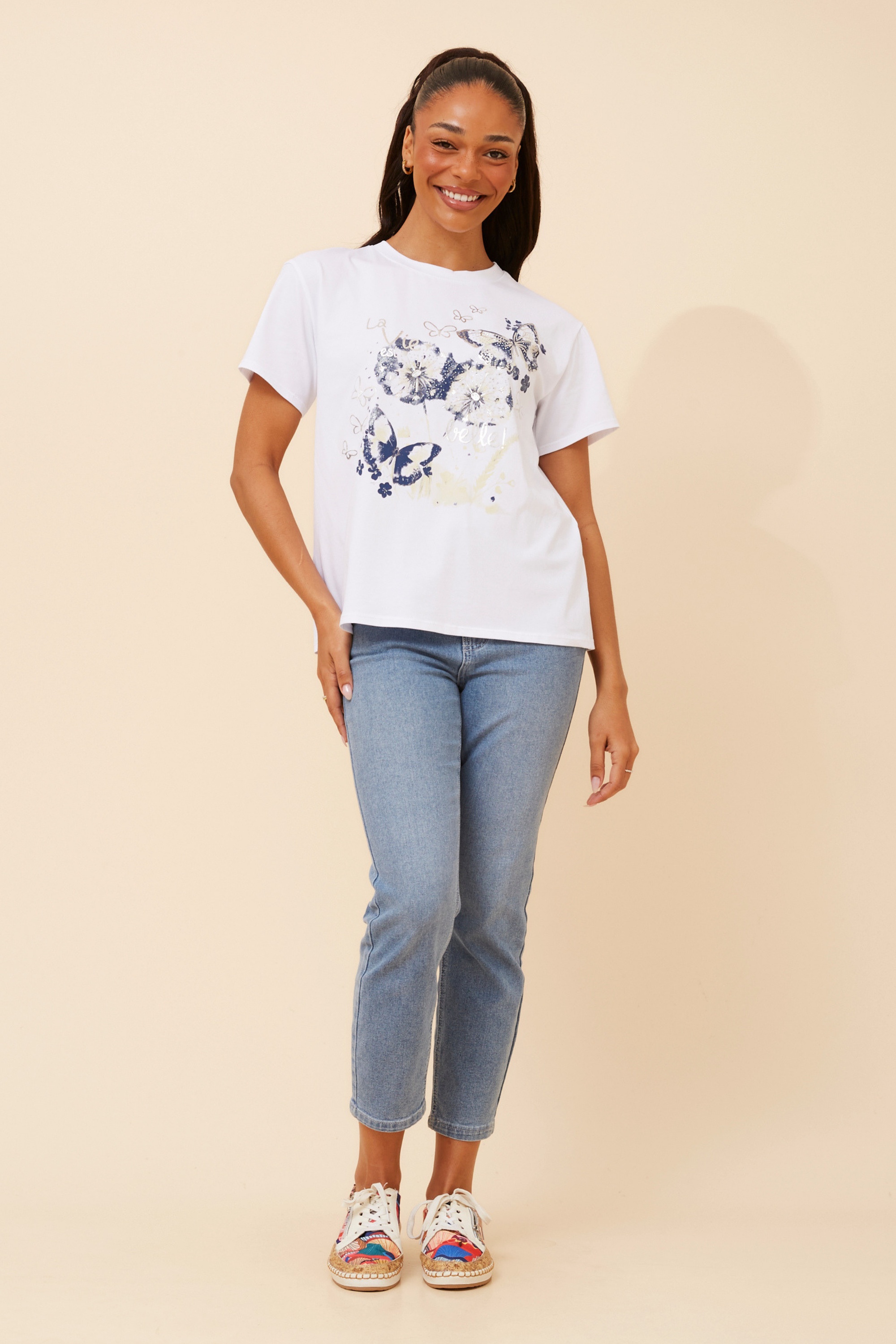 IMILIA BUTTERFLY PRINT T-SHIRT