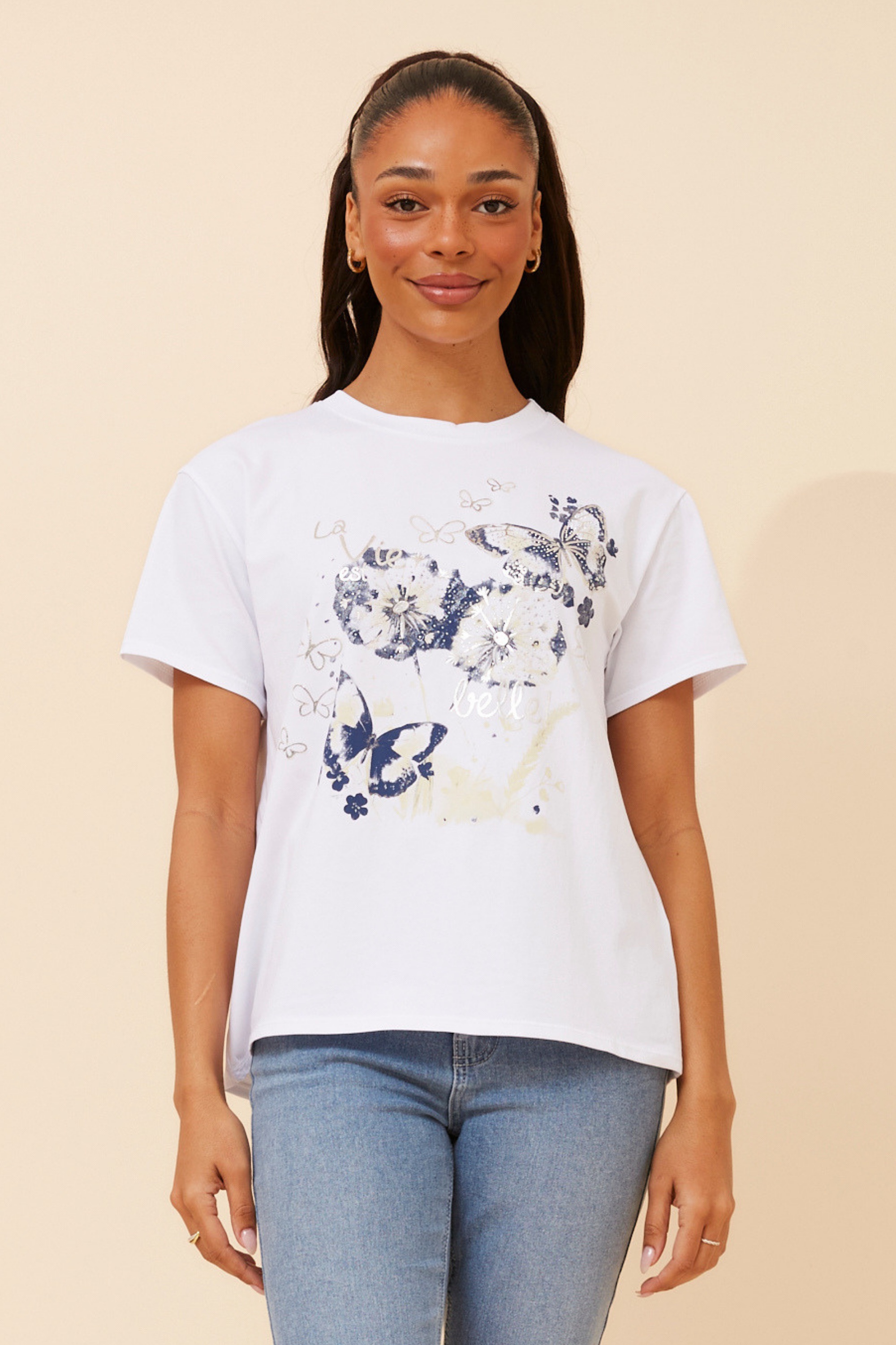 IMILIA BUTTERFLY PRINT T-SHIRT