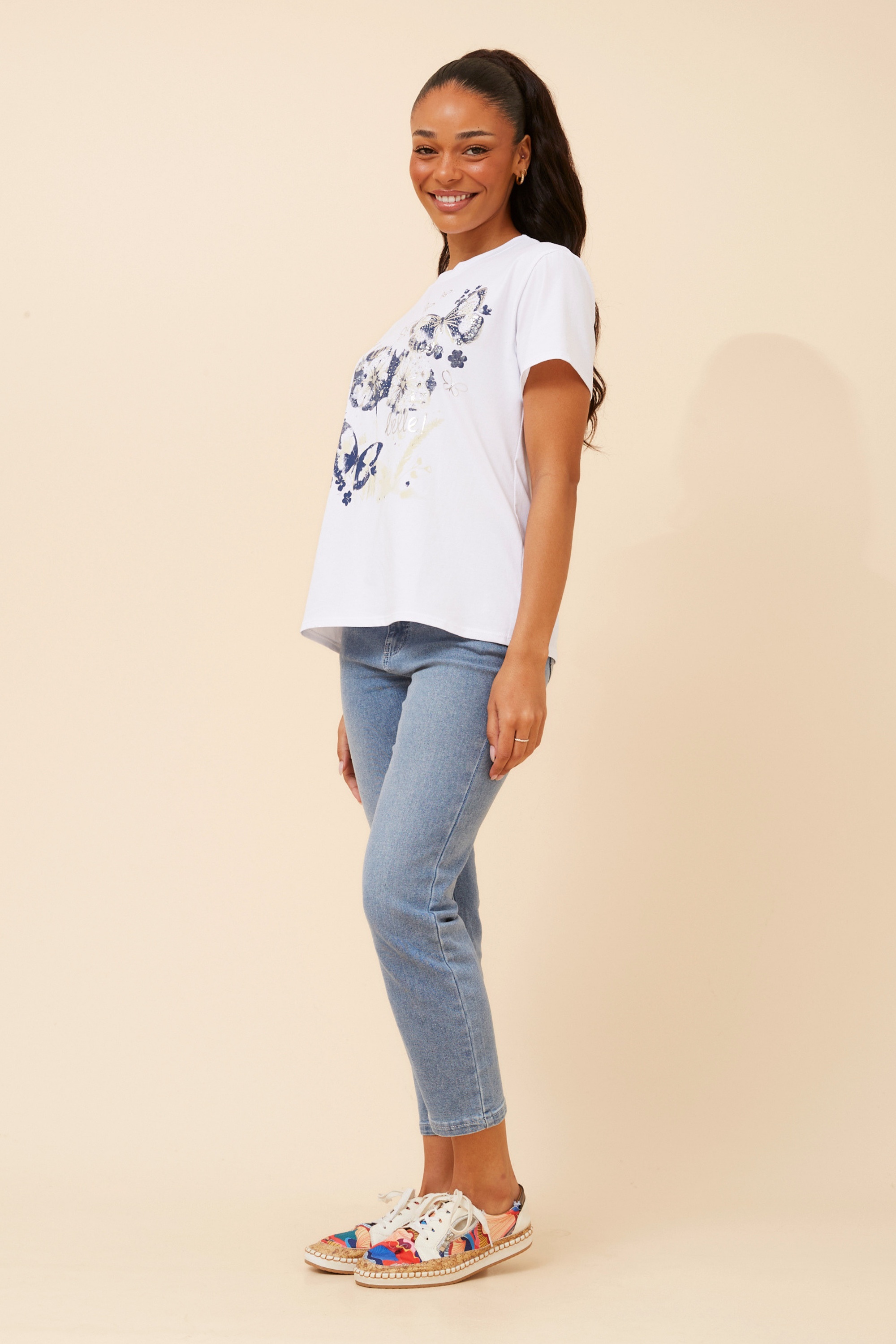 IMILIA BUTTERFLY PRINT T-SHIRT
