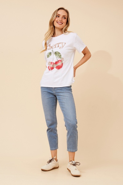 IMILIA CHERRY PRINT T-SHIRT