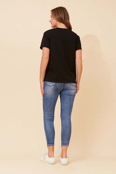 IMILIA DIAMANTE BOW T-SHRT