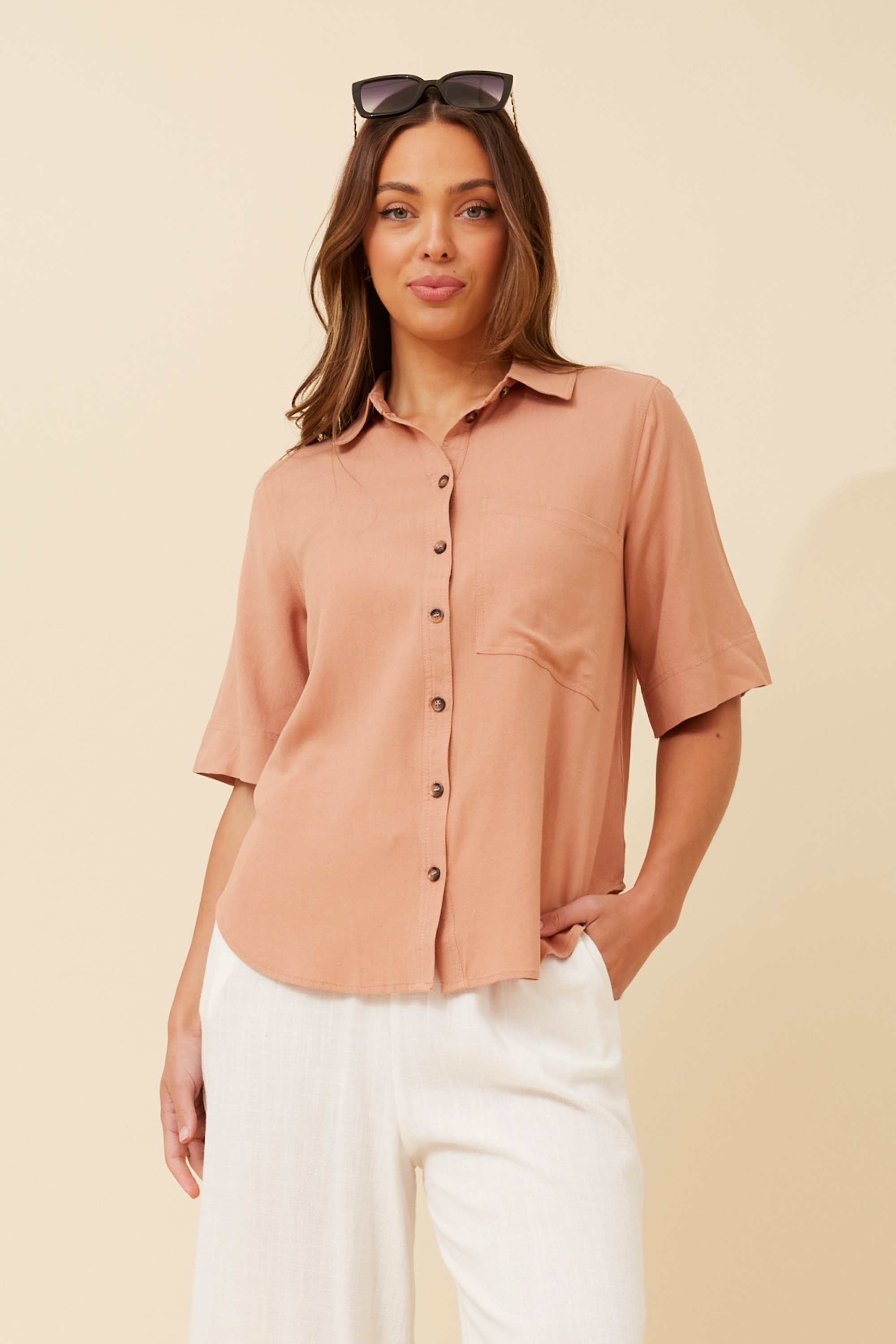 INARA LINEN BLEND SHIRT