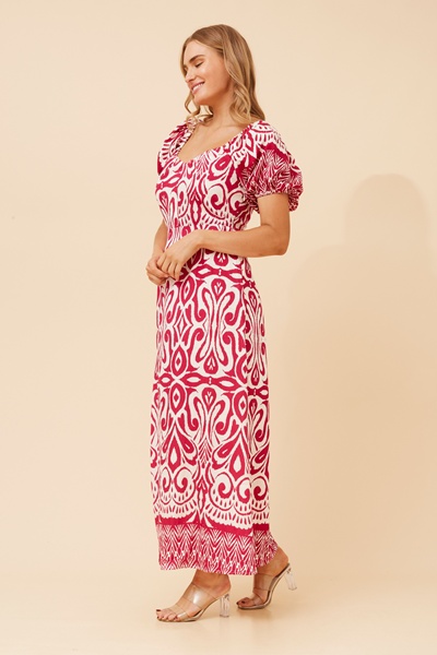 INAYA BORDER PRINT MAXI DRESS