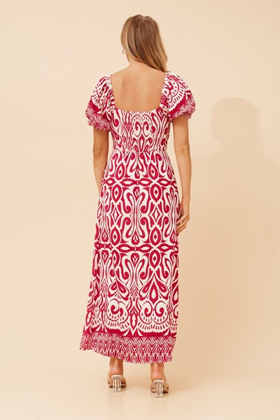 INAYA BORDER PRINT MAXI DRESS