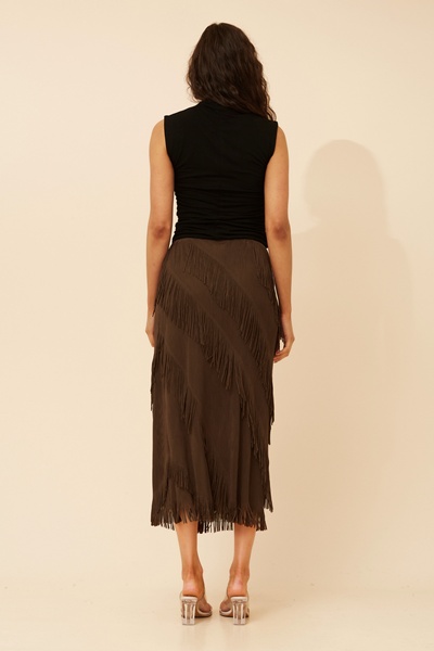 INDA FRINGE MIDI SKIRT