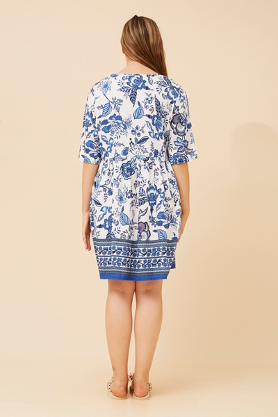 INDIANA BORDER PRINT FLORAL DRESS