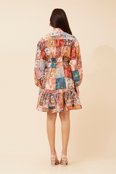 INESSA PATCHWORK PRINT DRESS