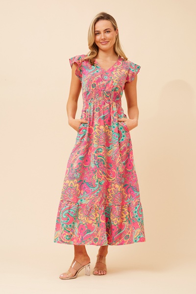 INIRA PAISLEY PRINT MAXI DRESS