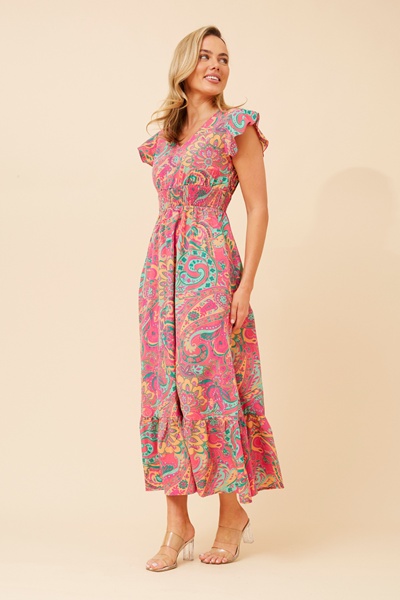INIRA PAISLEY PRINT MAXI DRESS