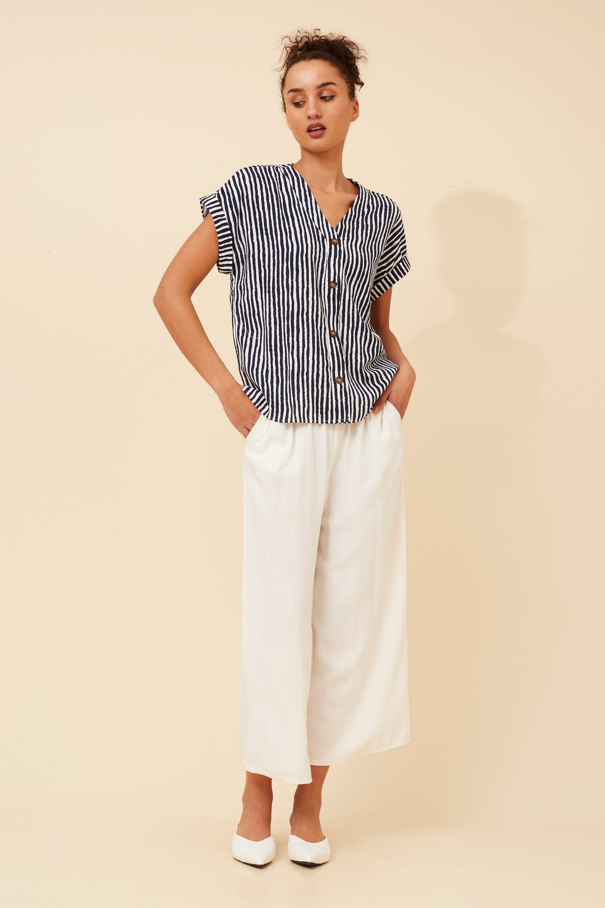 INOLA STRIPE PRINT TOP