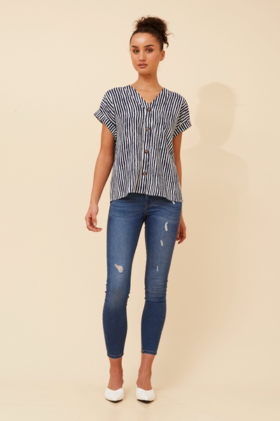 INOLA STRIPE PRINT TOP