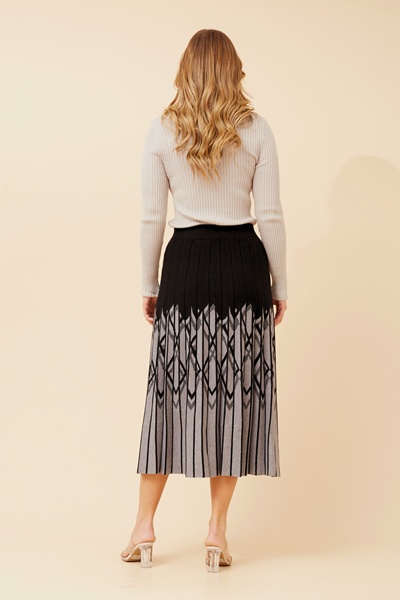 ISA PLEATED KNIT MIDI SKIRT