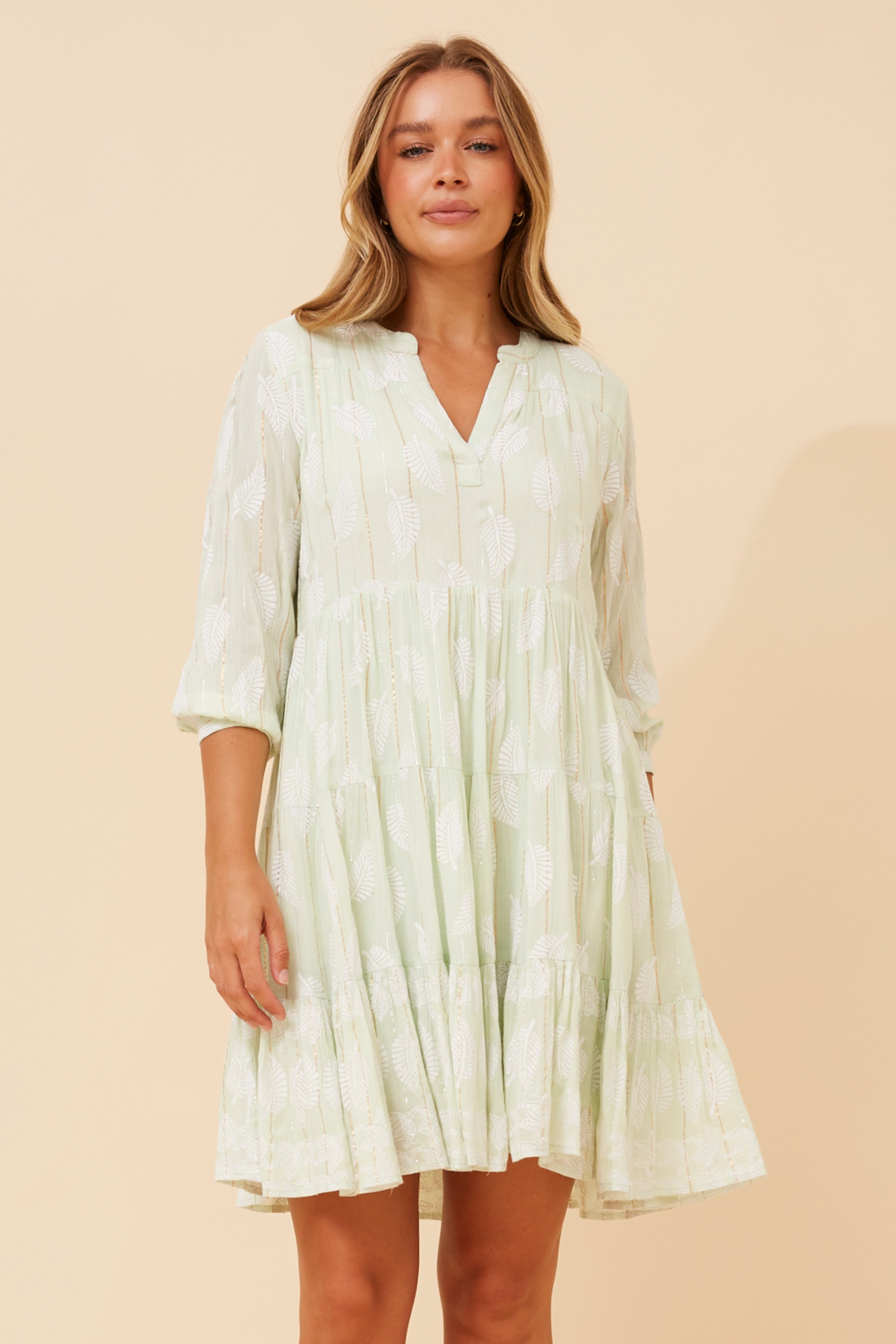 ISHANA LEAF PRINT DRESS