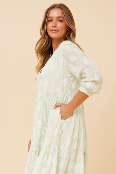 ISHANA LEAF PRINT DRESS