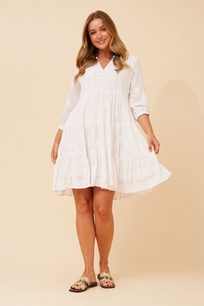 ISHANA LUREX TIERED DRESS