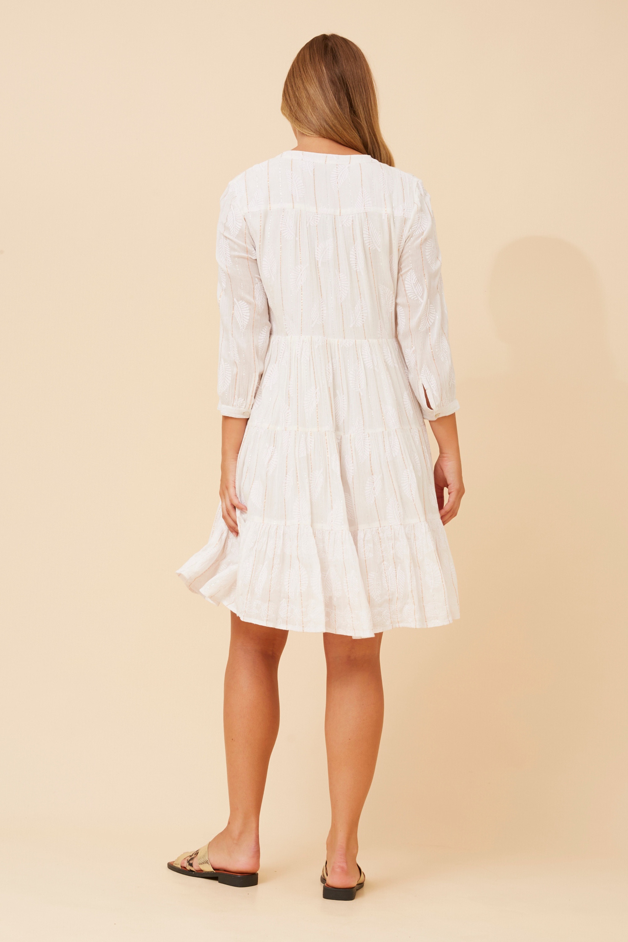 ISHANA LUREX TIERED DRESS