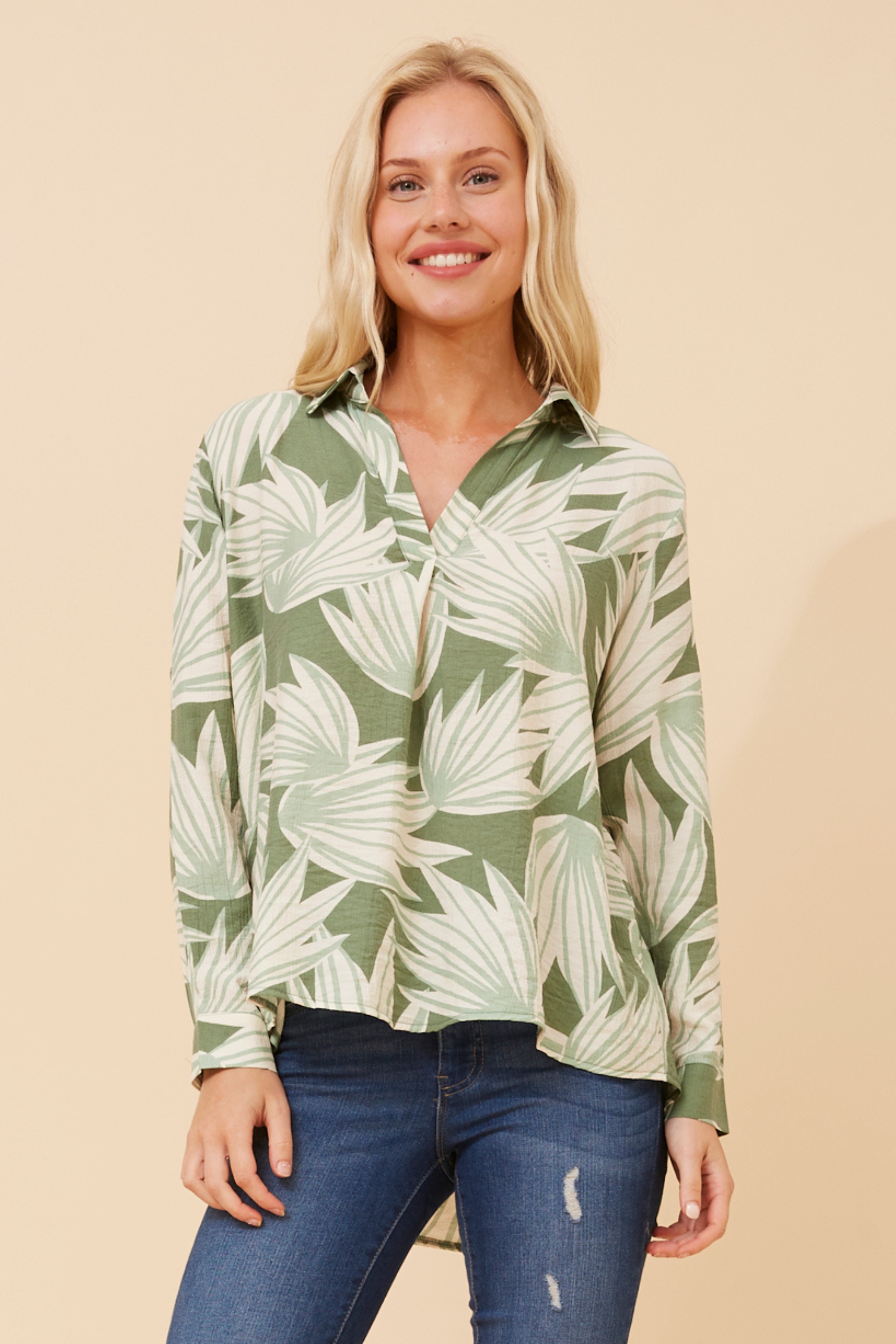 ISHANI LEAF PRINT TOP
