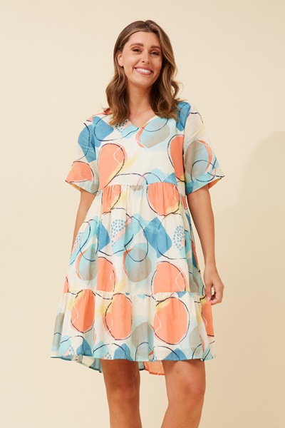 ISMAY ABSTRACT PRINT DRESS