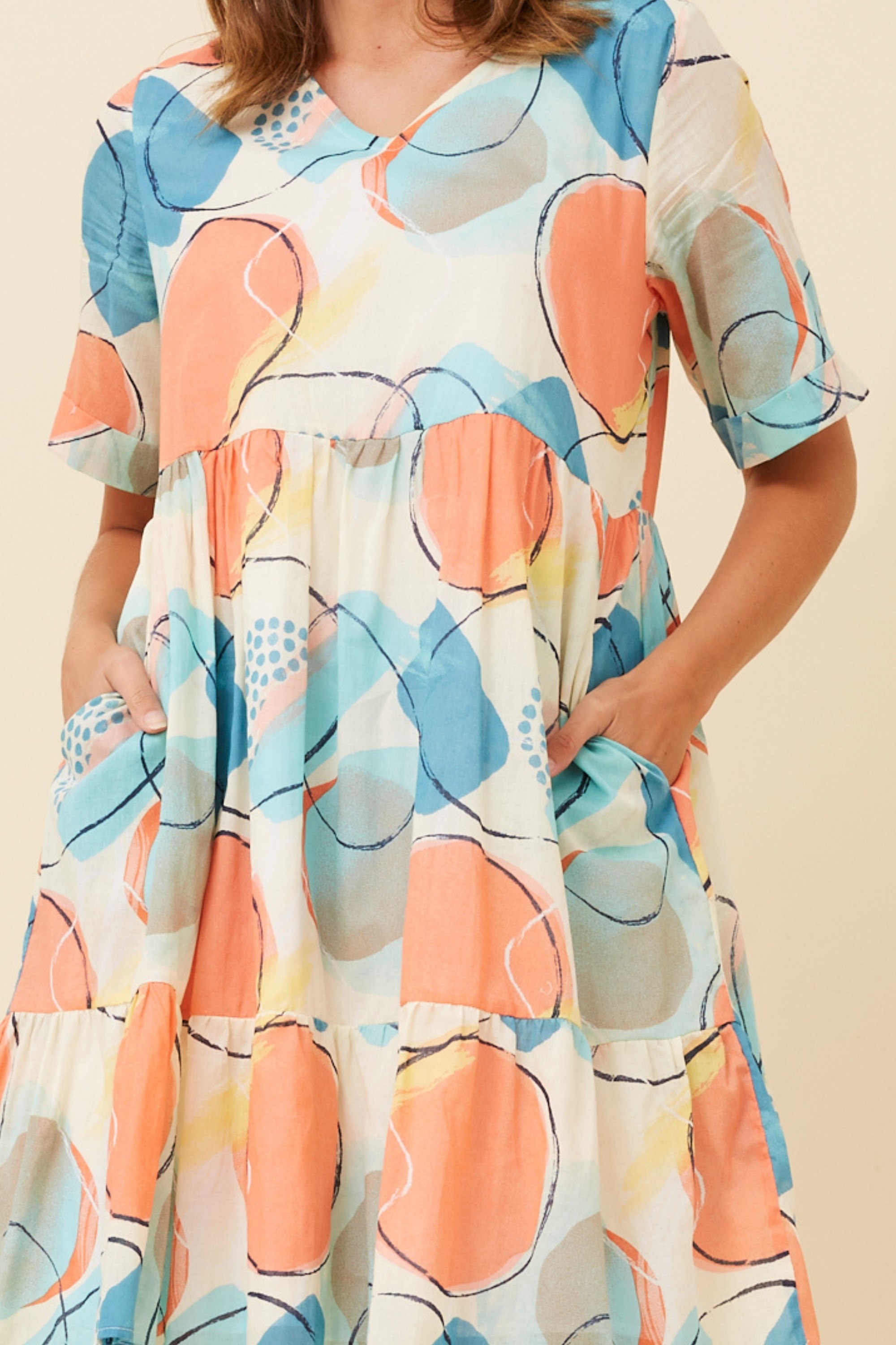 ISMAY ABSTRACT PRINT DRESS