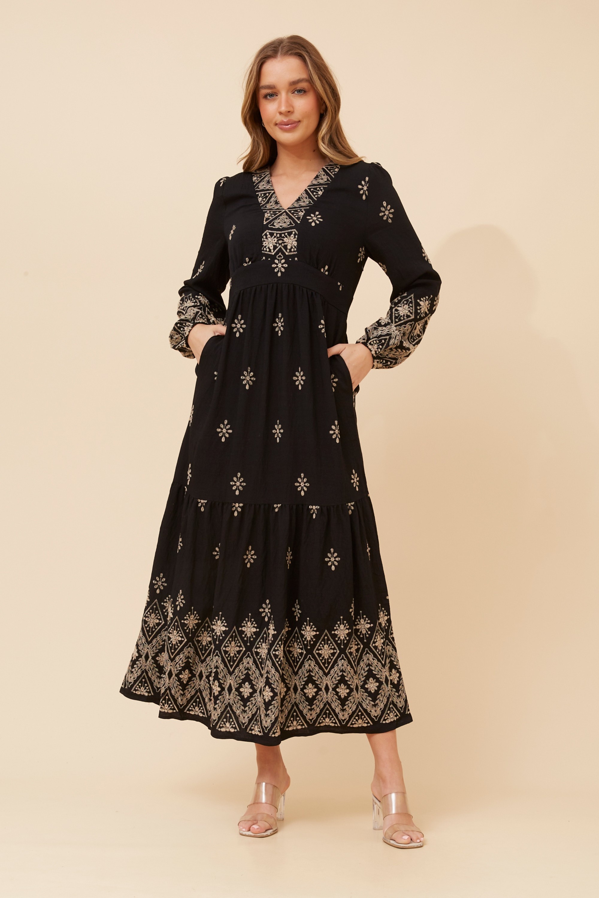 ISOBEL EMBROIDERED MAXI DRESS