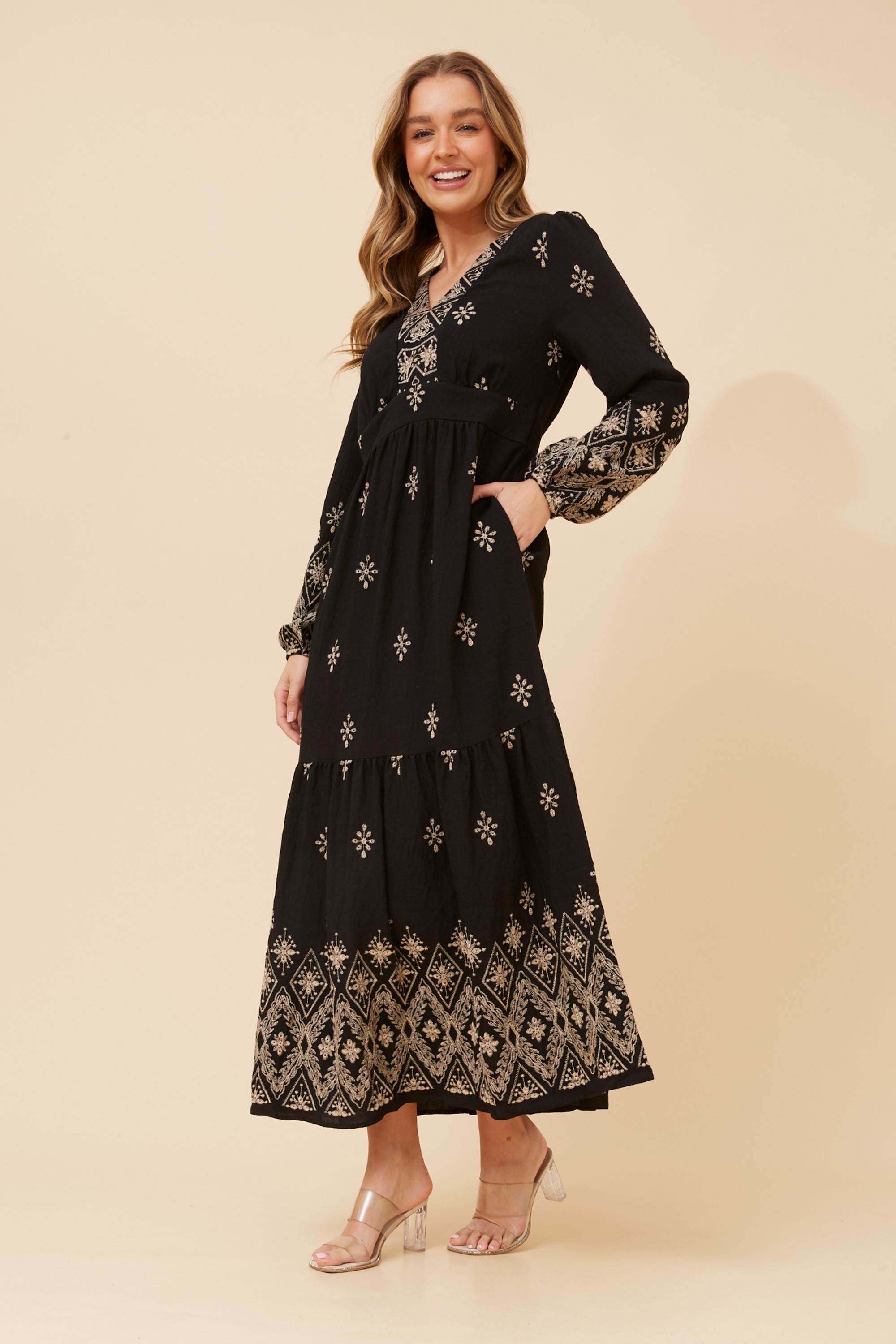 ISOBEL EMBROIDERED MAXI DRESS