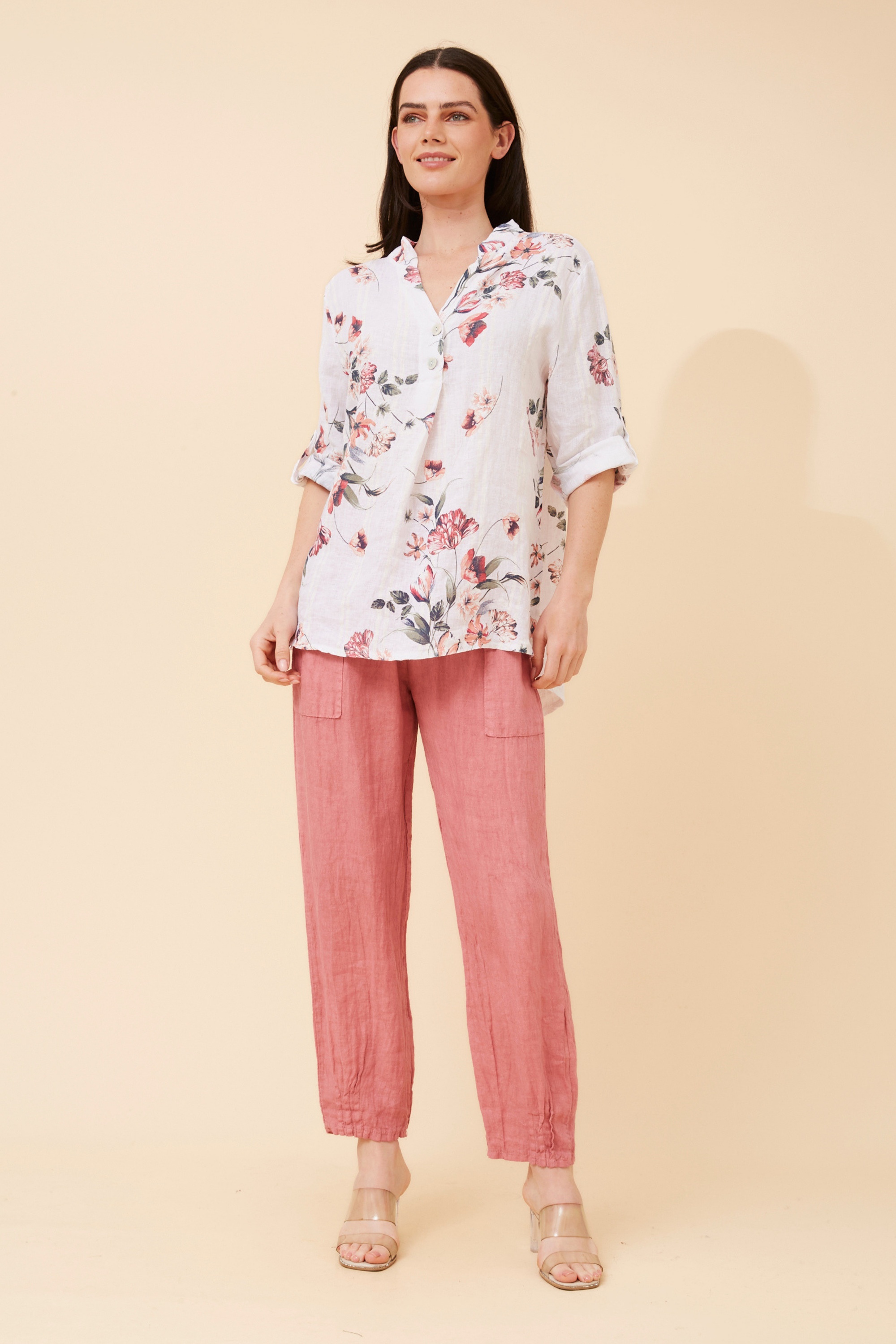 IVALDA FLORAL LINEN TOP
