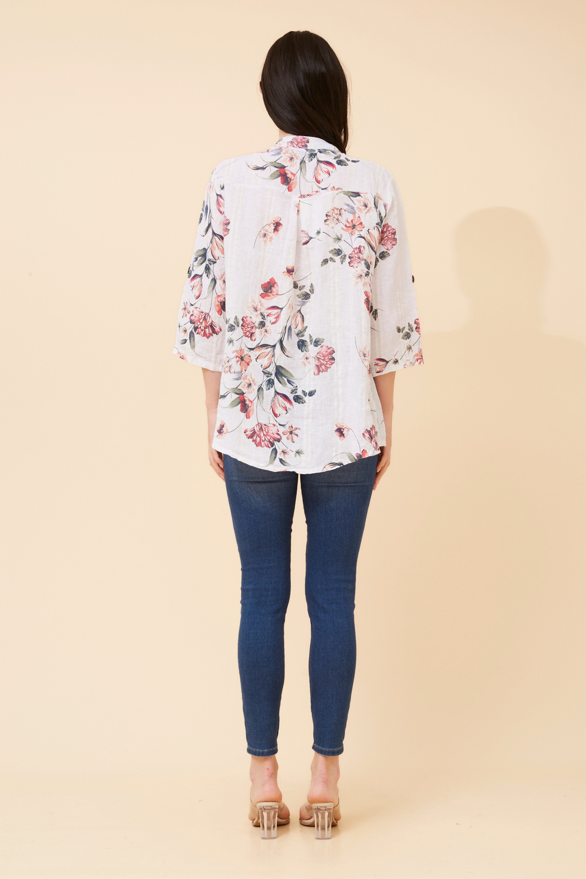 IVALDA FLORAL LINEN TOP