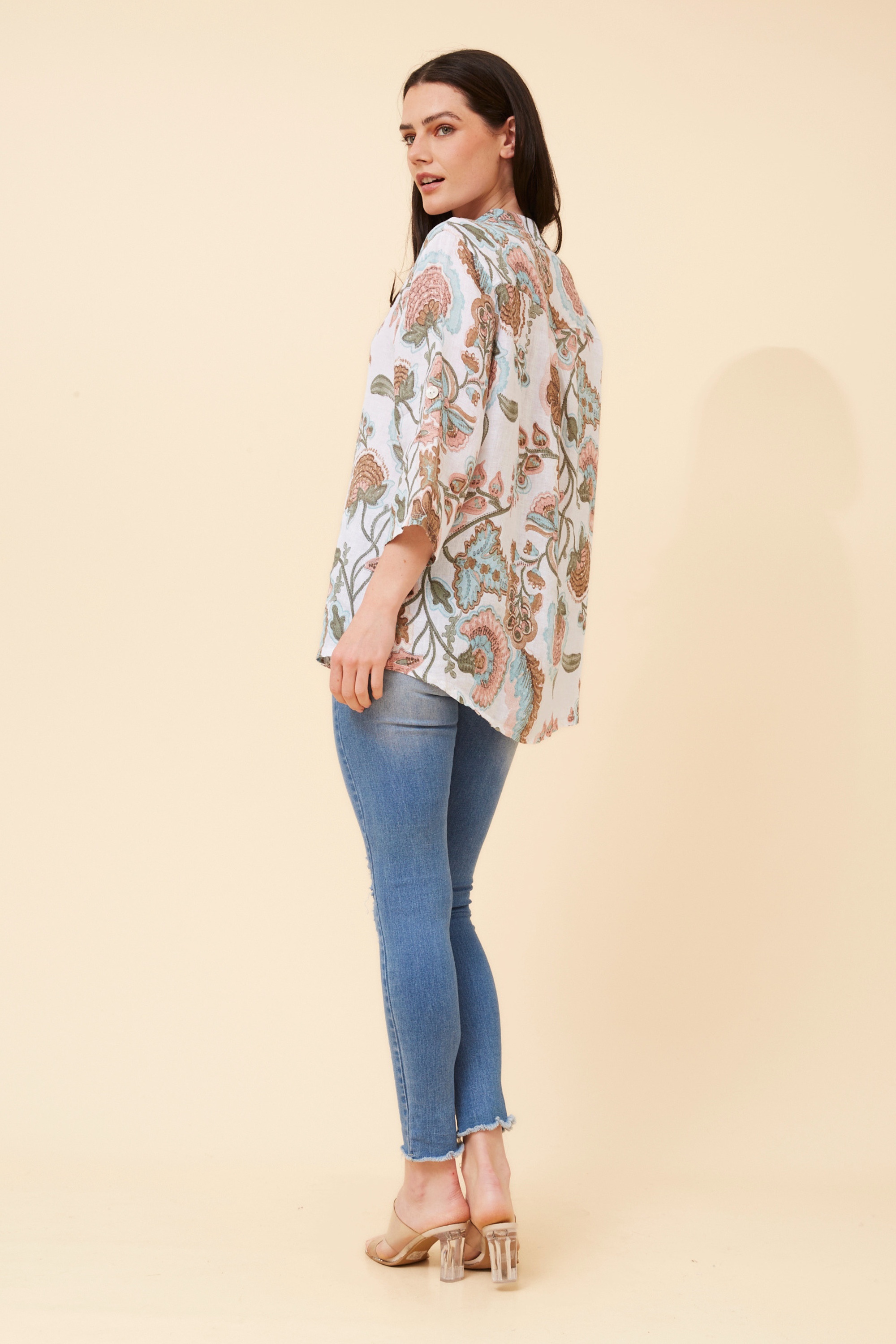 IVALDA FLORAL LINEN TOP