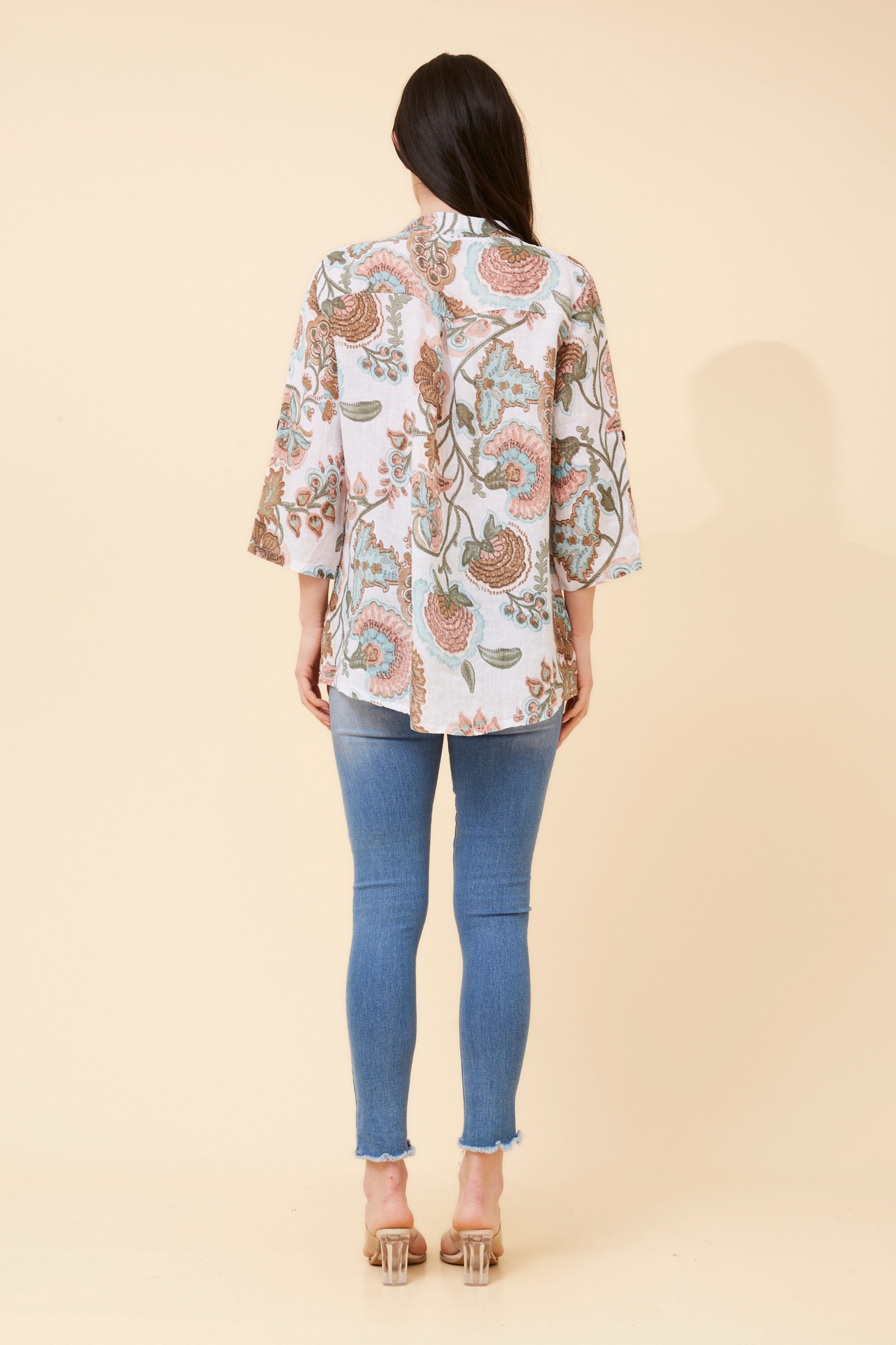 IVALDA FLORAL LINEN TOP
