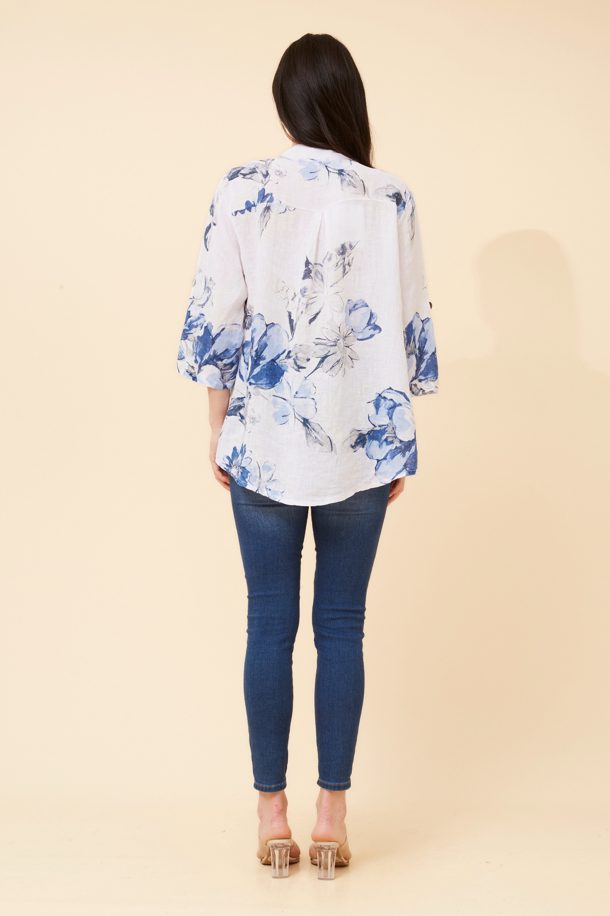 IVALDA FLORAL LINEN TOP
