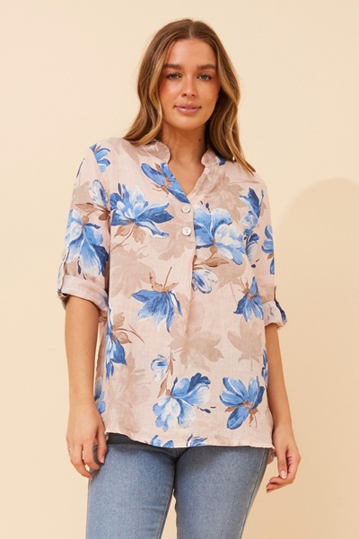 IVALDA FLORAL LINEN TOP